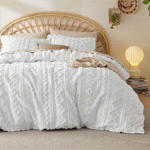 Boho Twin Duvet Cover – White, 68" x 90" (Comforter Insert Not Included) NWT